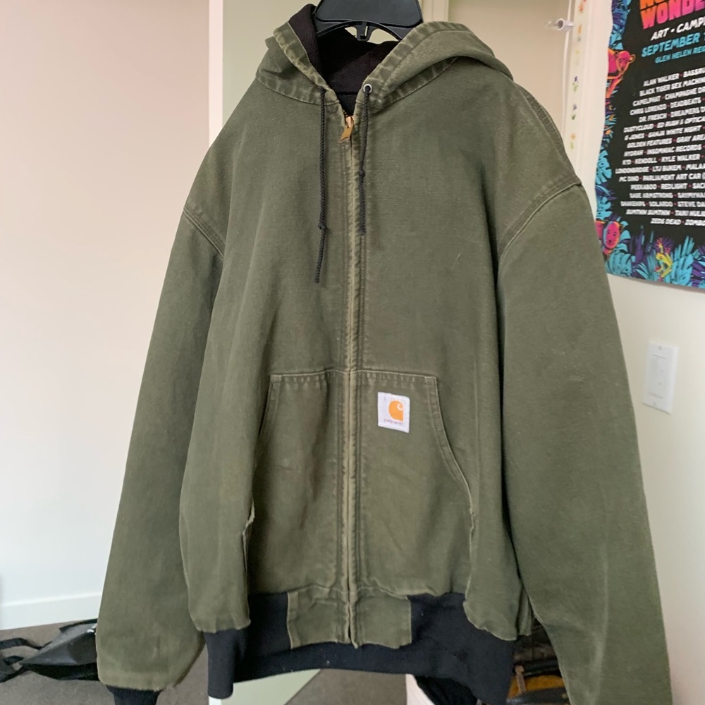 OLIVE GREEN CARHARTT ZIP UP